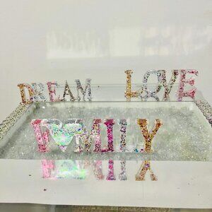 Glitter Resin Standing Words – DREAM LOVE FAMILY – Home Decor